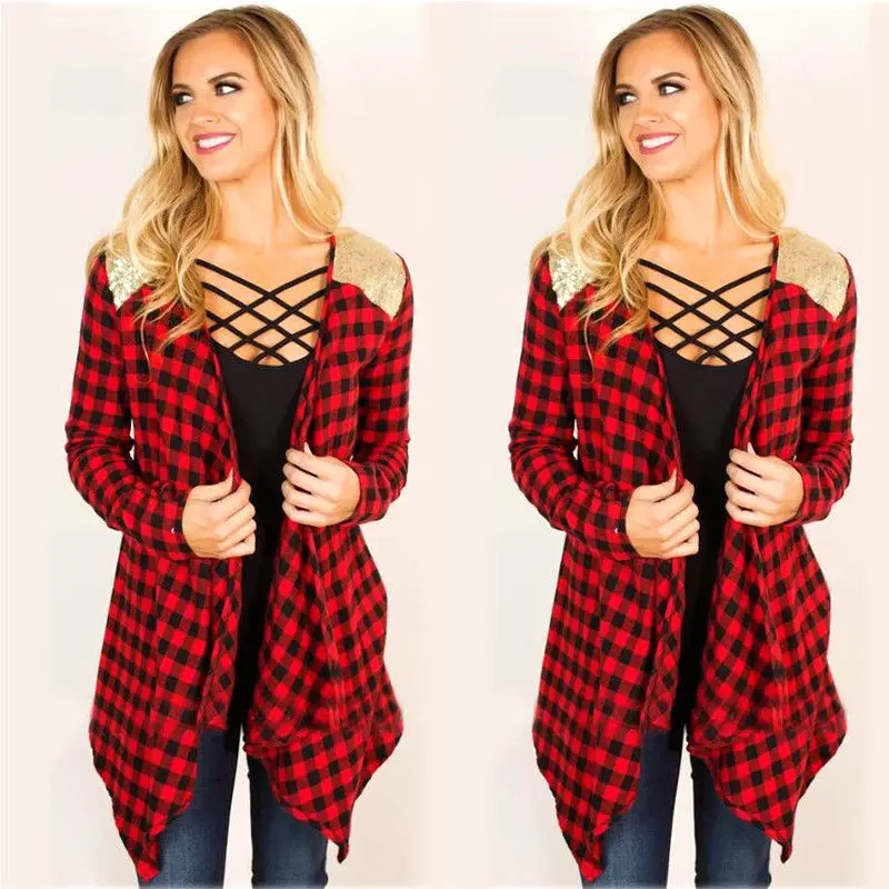 Новинка 2017 брендовая женская рубашка в стиле ретро красная клетчатая с длинным