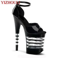 womens sexy party high heels paint platform shoes 20 cm high heels foot nude and fine dance shoes