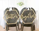 Свадебные стулья с геометрическим рисунком Better Together, свадебные стулья для невесты и жениха, шестигранные деревянные подвесные знаки
