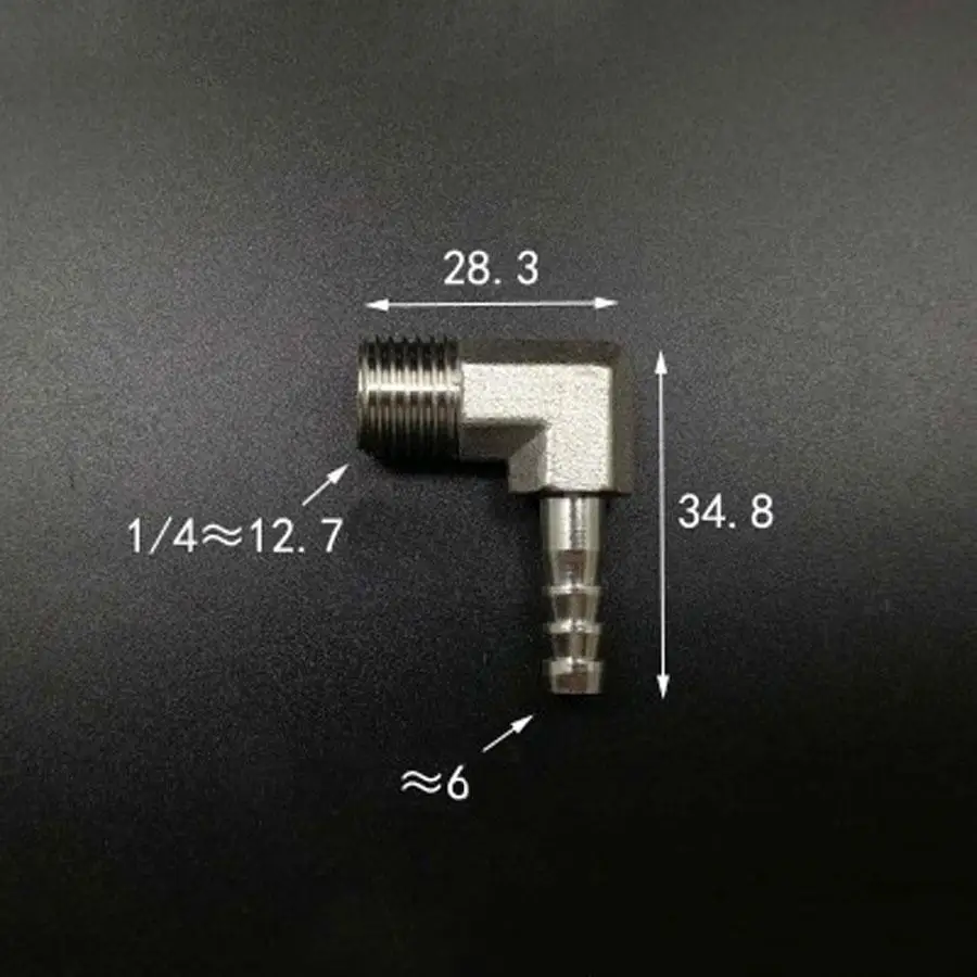 DN8 1/4 &quotBSP Male Fit 6 мм ID шланг коленчатый фитинг Hosetail никелированная латунь