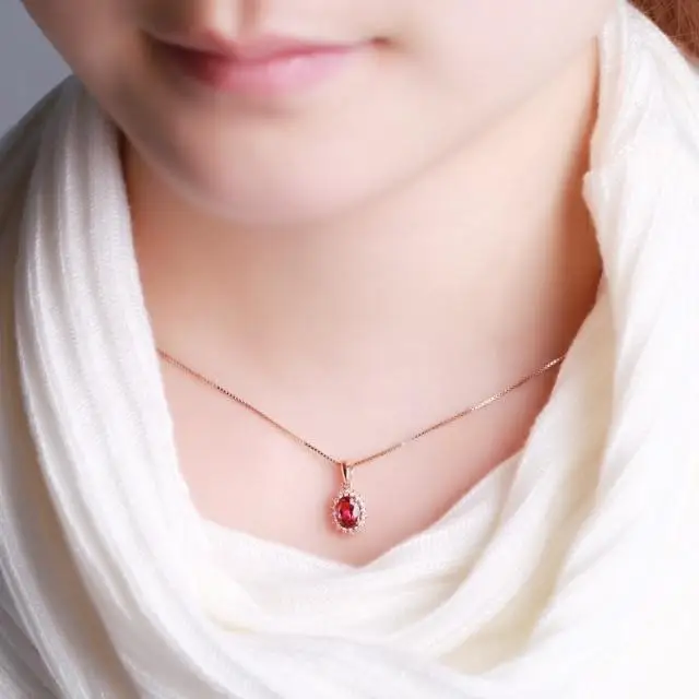 Женское Ожерелье из 18-каратного золота с красным турмалином и южноафриканскими