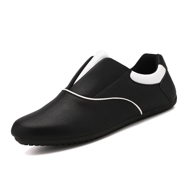 Spring Autumn Men Casual Shoes Fashion soft Leather Loafers Moccasins Slip On Men's Flats male Driving | Обувь