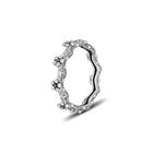 Женское кольцо из серебра 925 пробы, с короной и цветком