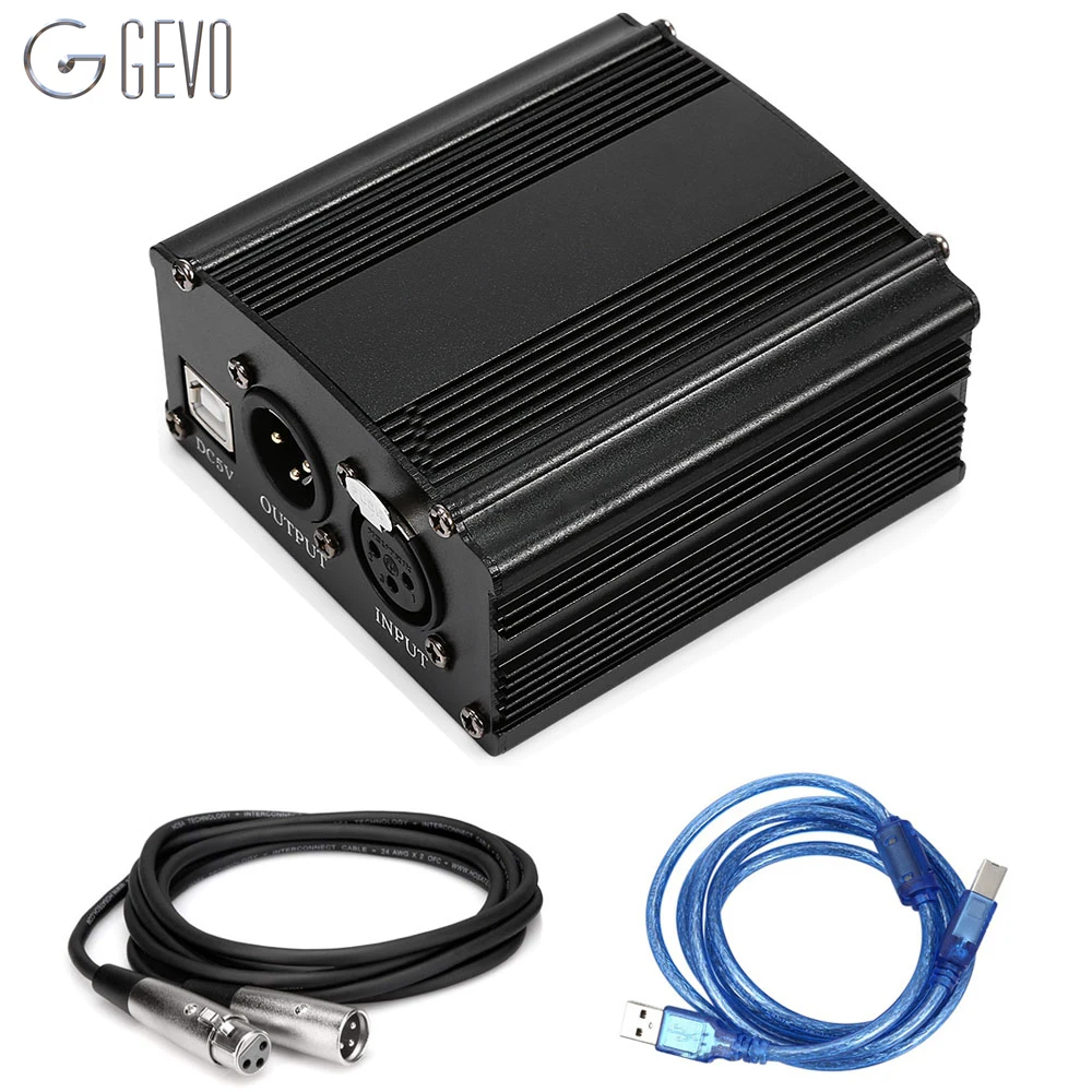Фантомный микрофон GEVO 48 В для конденсаторного микрофона с входным кабелем USB 5 и