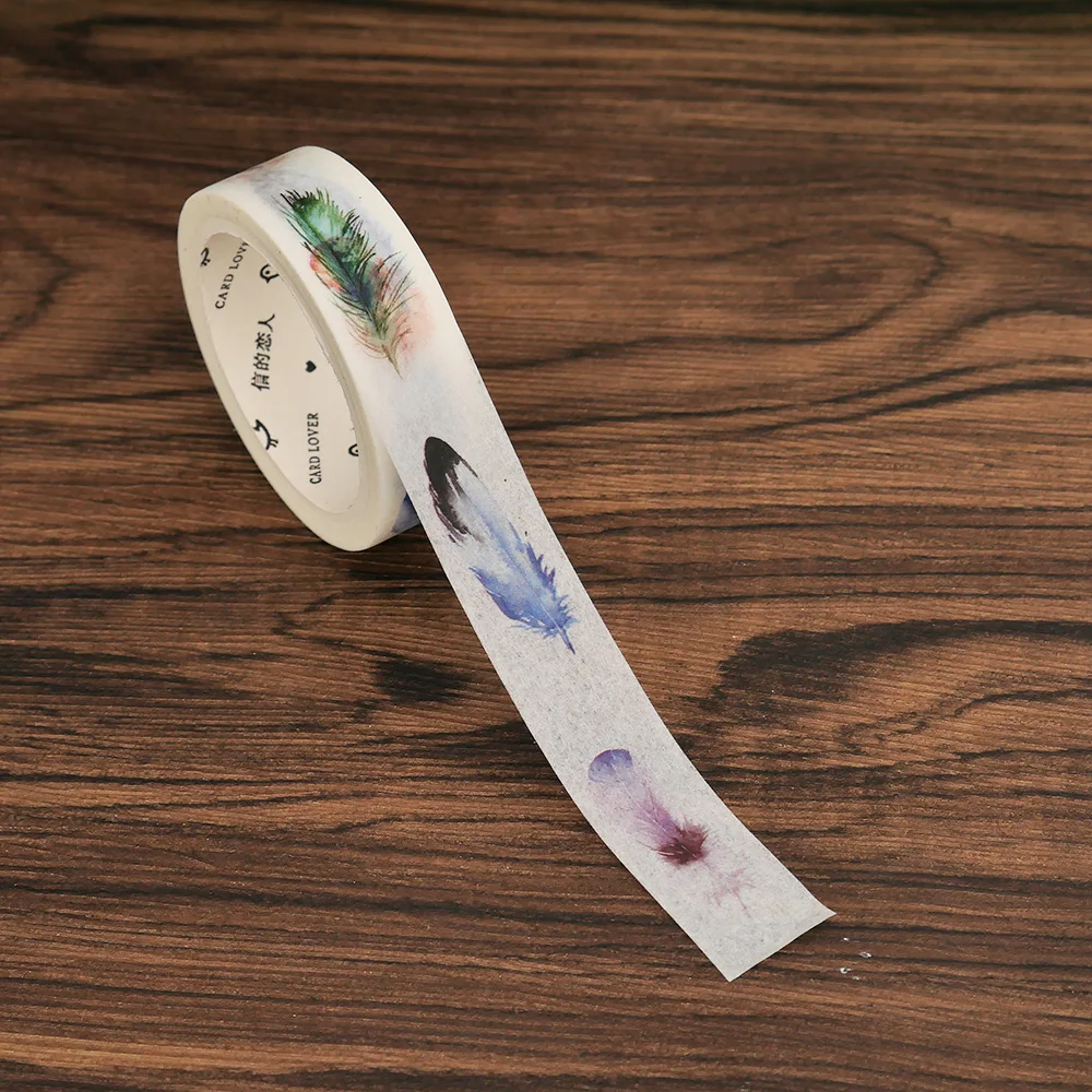 Декоративная Васи лента летающее перо Маскировочная для скрапбукинга школьные и