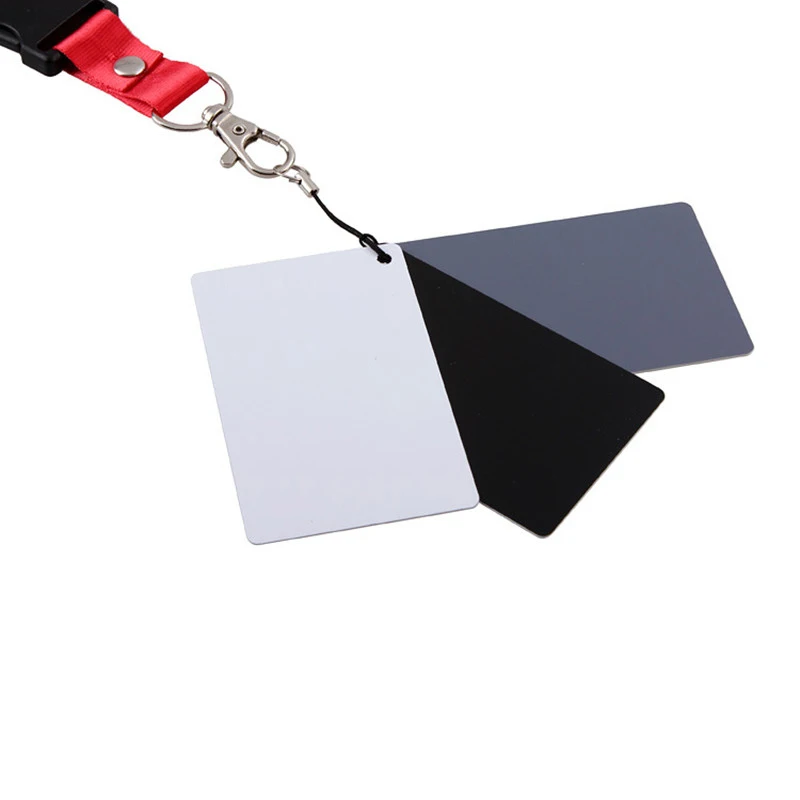 3 in 1 Pocket-Size Digital 18% White Black Grey Balance Cards with Neck Strap Set for Camera Photography Photo Studio | Электроника