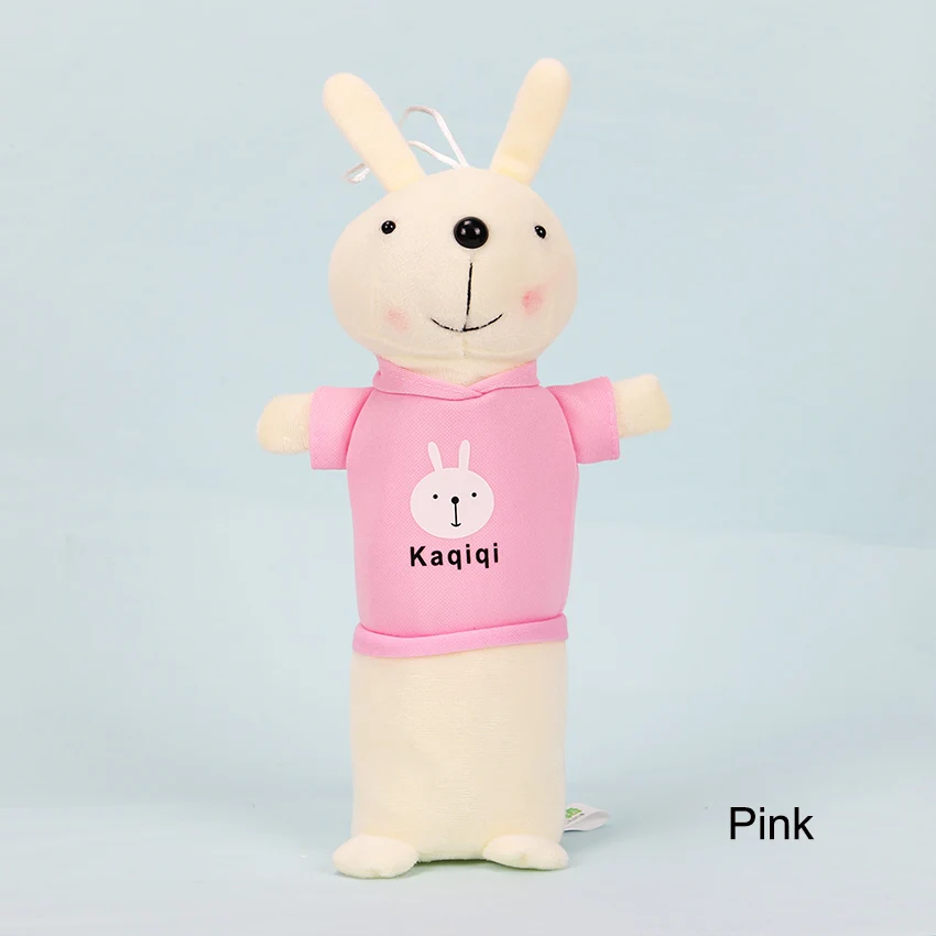 Новая стильная футболка с изображением персонажей видеоигр Kawaii Плюшевые Карандаш Чехол креативные женские зимние домашние тапочки с милыми кроличьими ручка для детей Хлопковая сумка для детей подарок школьные принадлежности - Цвет: Розовый