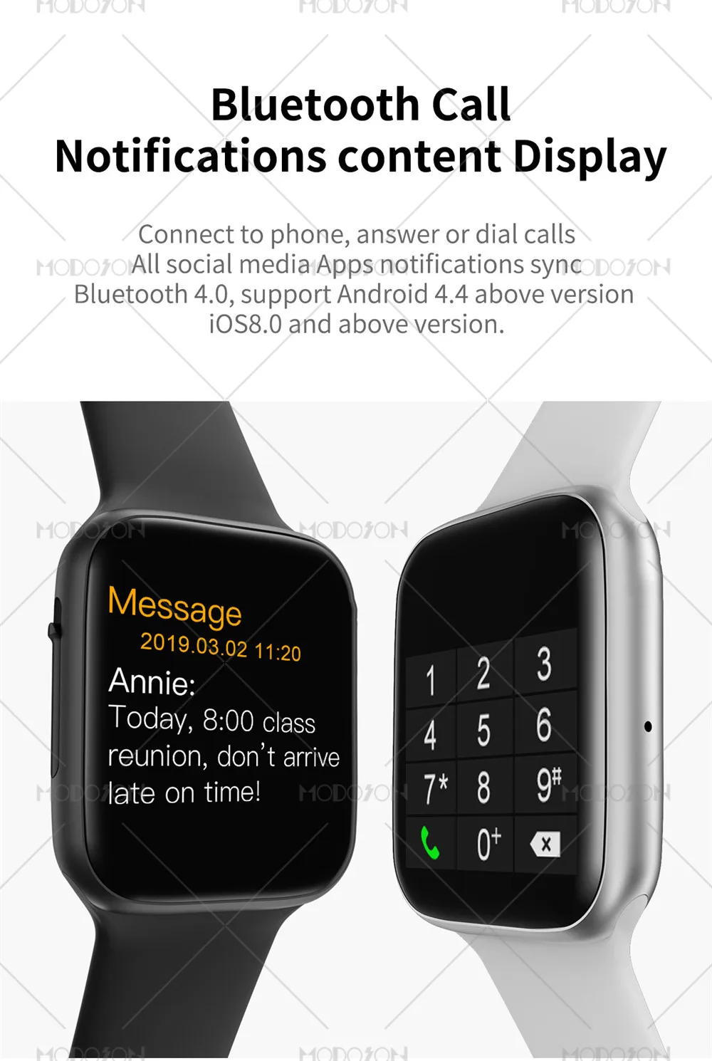 MODOSON Смарт Браслет для проверки сердечного ритма 10 серии 4 Smartwatch активность Фитнес трекер W34 PK IWO 8 9 для samsung huawei Xiaomi LG Apple iphone