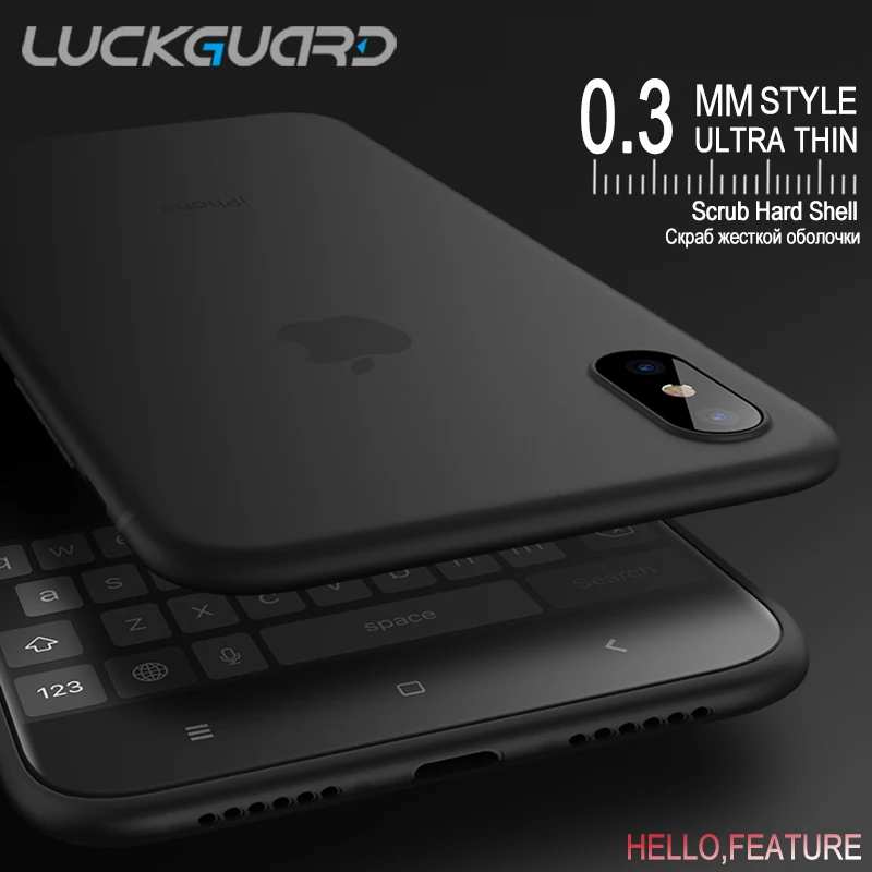Luckguard ультра тонкий мягкий скраб Прозрачный чехол для iPhone 8 7 6 6s плюс X 10 0 3 мм