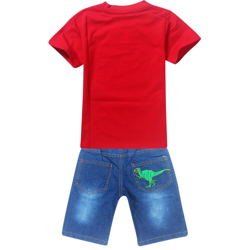 Children clothing summer casual boys short sleeve dinossauro Jurassic t-shirt+pants suits cotton girls clothes sets | Детская одежда и