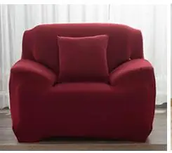 wine red Одноцветный чехол для дивана в форме L, угловой чехол для дивана, секционный чехол для дивана, декор для гостиной, растягивающееся эластичное полотенце для дивана - Цвет: wine red