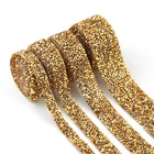 QIAO, 1 ярд, сделай сам, золотые стразы, Хрустальная цепочка, горячая фиксация, блестящее платье, стразы, мотивы, лента, исправление, нашивки, аппликация