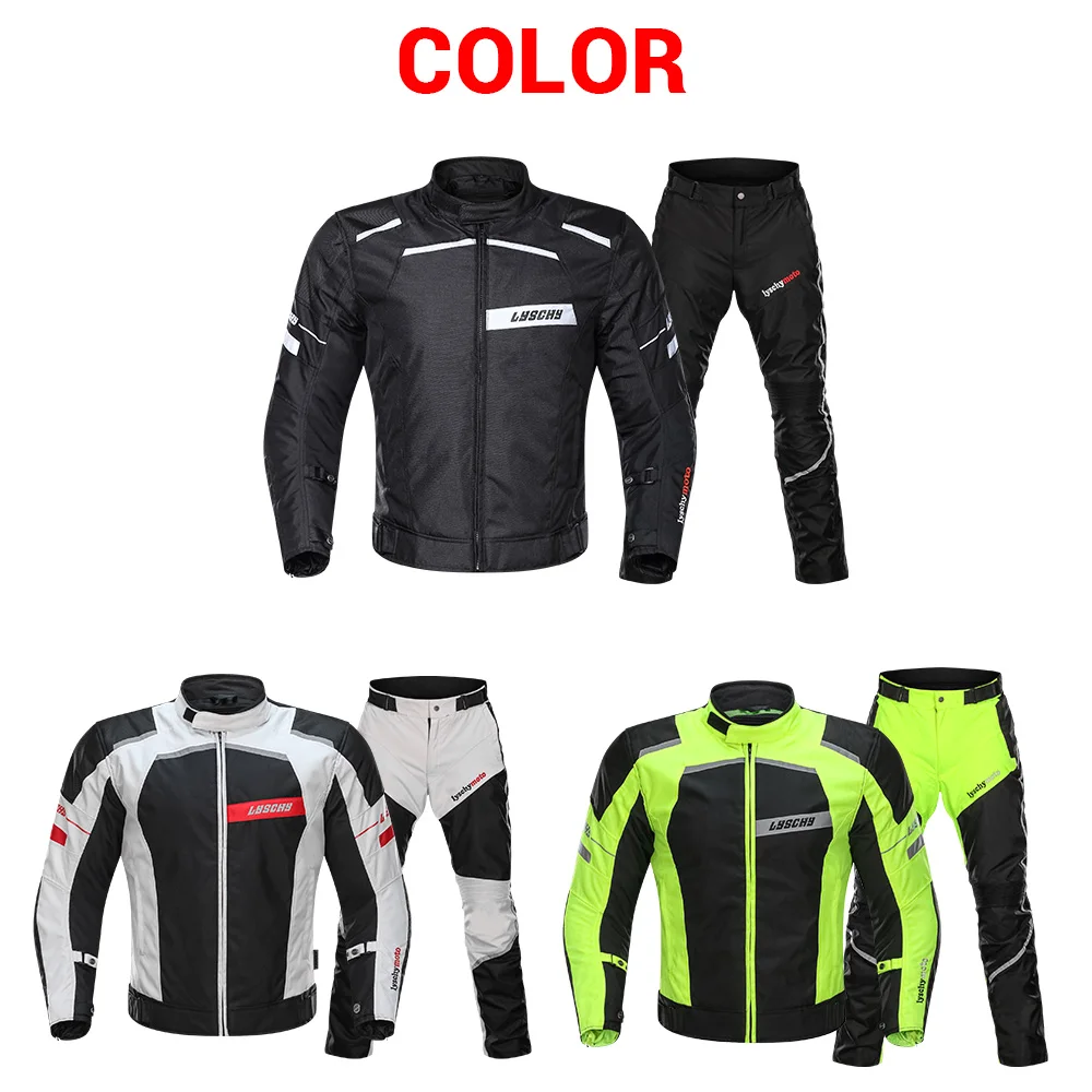 

LYSCHY Summer Black Reflective Motorcycle Jacket Protective Men Motorbike Motocross Racing Coat Sportswear Gear Clothing