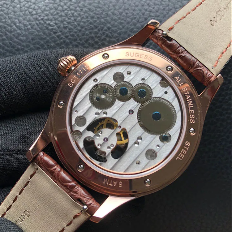 Роскошные мужские механические часы от ведущего бренда Tourbillon, модные мужские часы из натуральной крокодиловой кожи с турбийоном, водонепроницаемые часы 50 м, 1963
