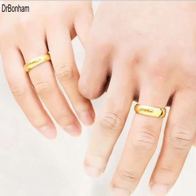 Винтажное женское мужское обручальное медное кольцо высокое качество золото 24 К