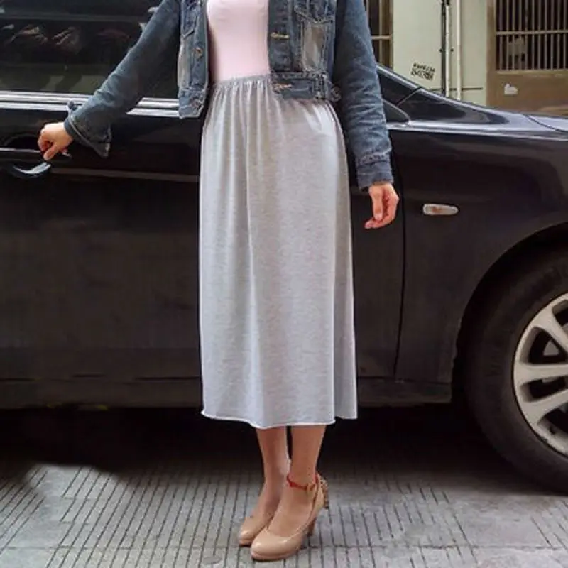 Женская модельная Однотонная юбка комбинация нижнее Платье До Колена женские