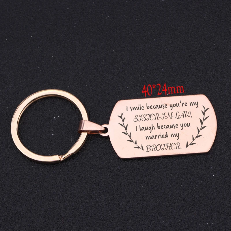 I Smile Because You're My Sister In Law Laugh You Married Keychain Brother For Bonus Gift | Украшения и аксессуары