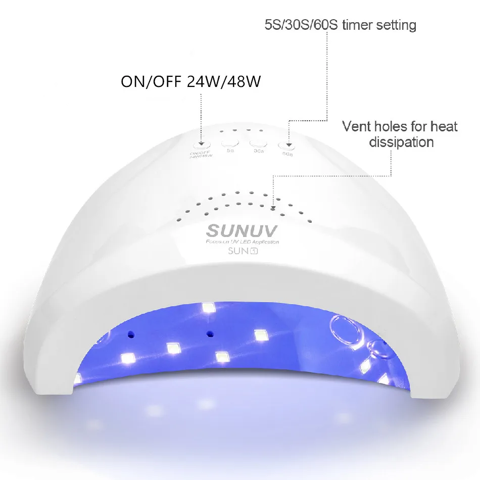 SUNUV Sunone УФ-лампа для ногтей led лампа для сушки гель лака 24 Вт/48 Вт сушилка ногтей для УФ-светодиодный гель-машинка отверждения всех гель-лаков лак гель uv led лампа инфракрасный датчик для маникюра и педикюра