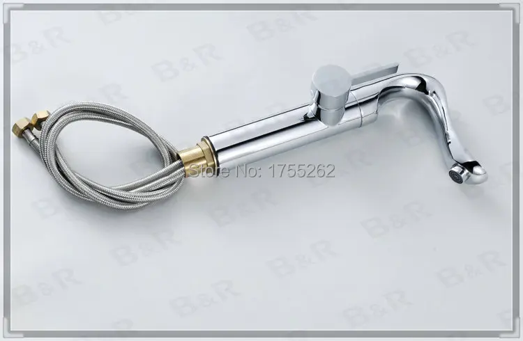 Freeshipping B&ampR Fashionable Tap Kitchen Chromed Mixer Single handle hole Surface Mounted Swivel Faucet YH-9009 grifos | Обустройство