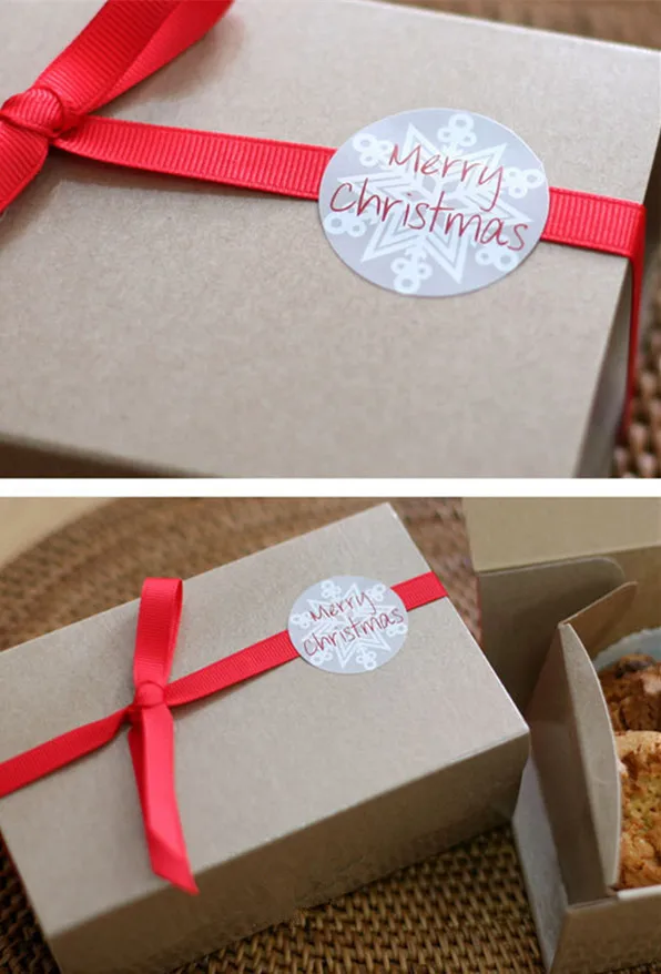 (100 шт./лот) серая рождественская наклейка в виде снежинки клейкая этикетка для