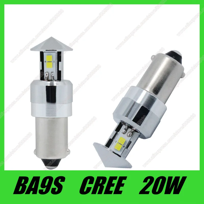 2 шт./лот 2x20 Вт T4W led BA9S cree chip светодиодные лампы шириной боковые лампочки