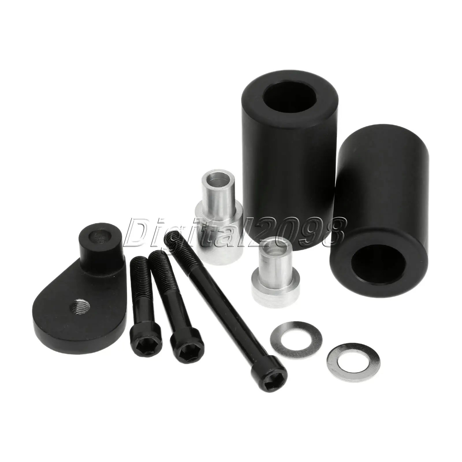 Черный Delrin без выреза мотоцикла рамки Ползунки Краш протектор для Suzuki GSXR 600 2001-2003