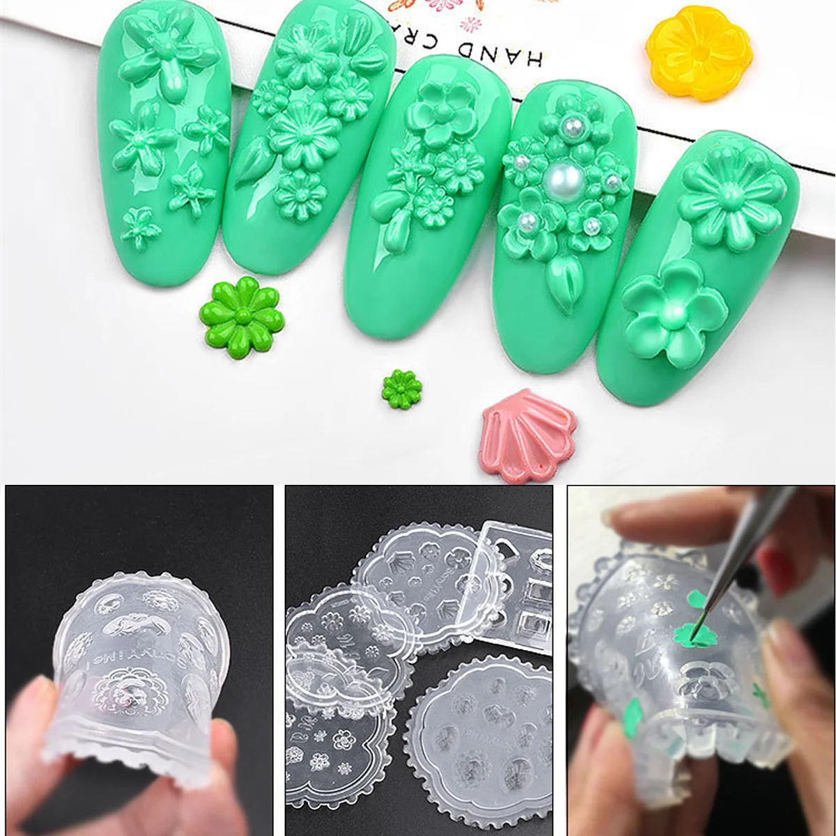 1 шт. силиконовая форма в форме сердца для ногтей|Шаблоны дизайна ногтей| |