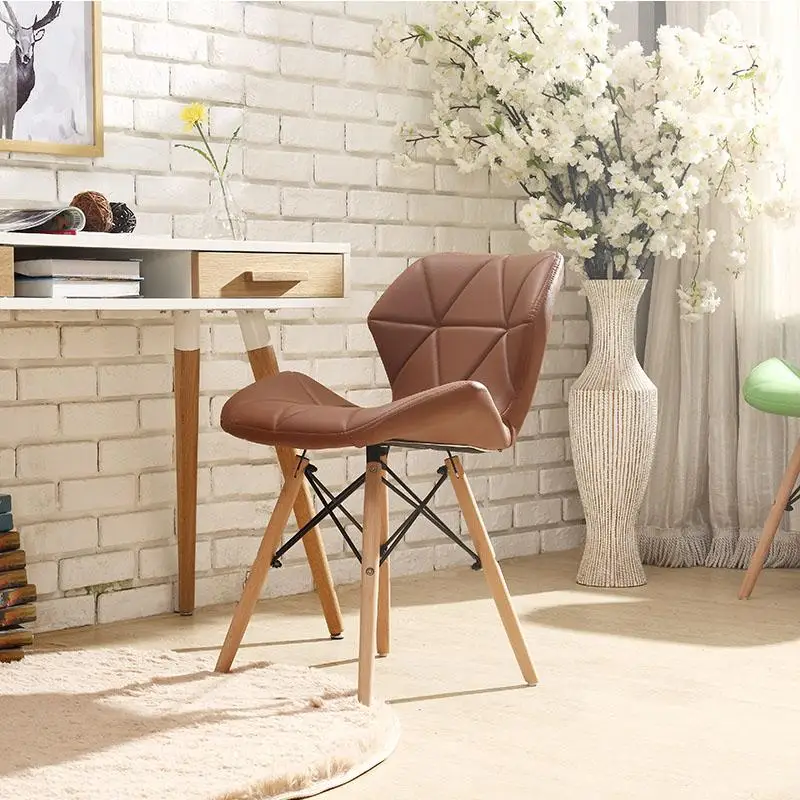Style 3 Стул домашний твердый деревянный ленивый компьютерный задний стул для макияжа ткань современный минималистичный обеденный стул для ресторанной мебели из массива дерева - Цвет: Style 3