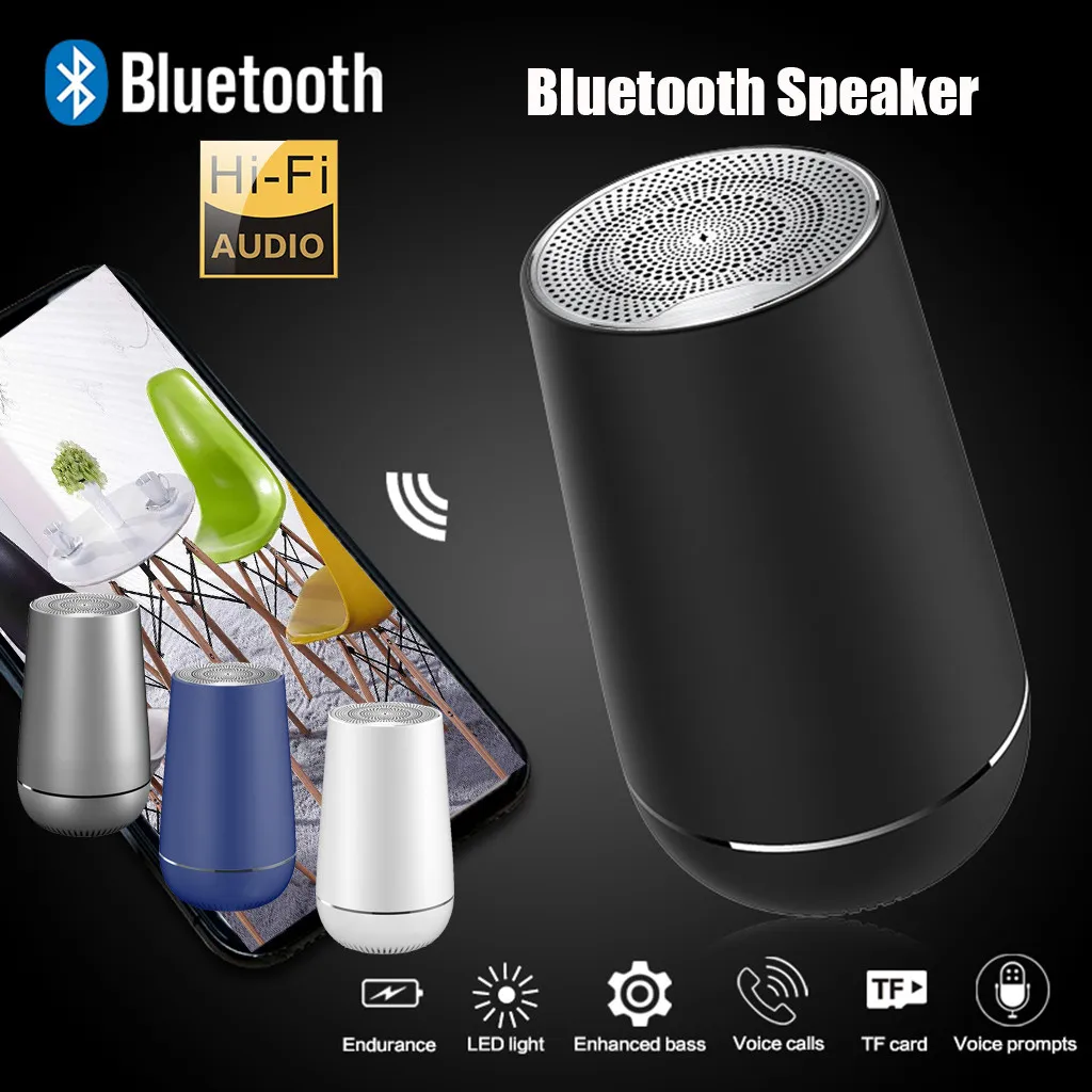 Bluetooth динамик s TWS портативный мини беспроводной светодиодный 3D объемный бас