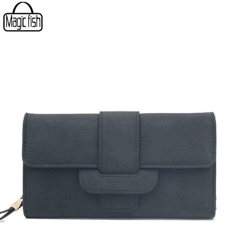 Модный длинный Стильный Простой женский кошелек из матовой кожи винтажный