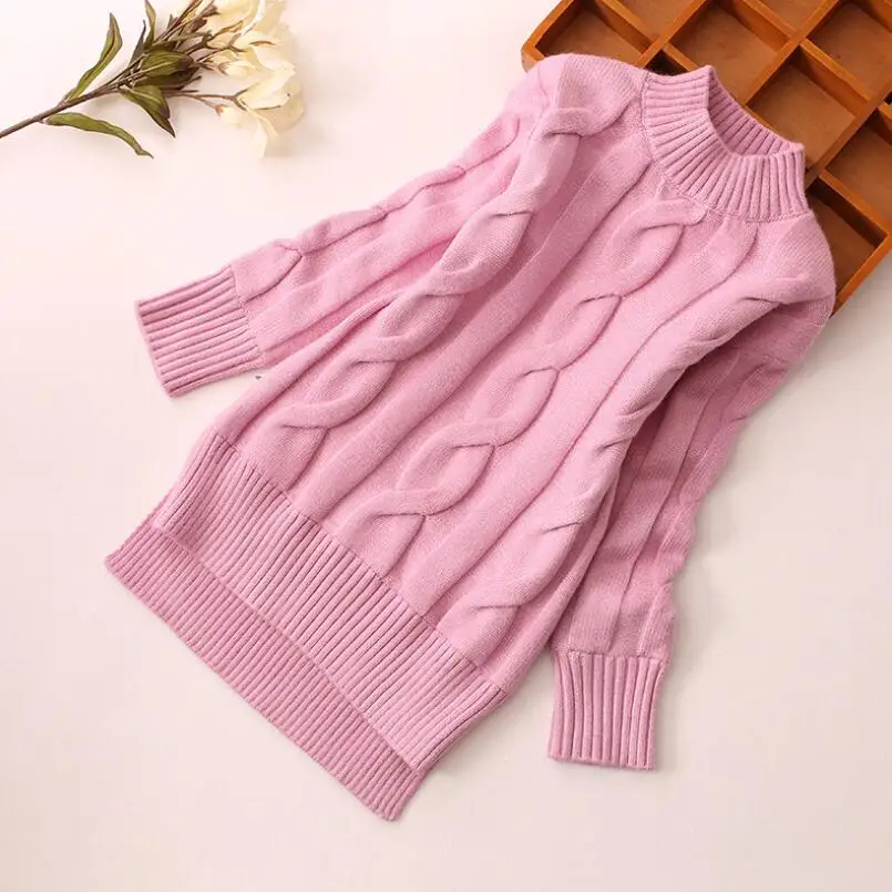 pink baby sweater Рождественская зимняя теплая плотная одежда с длинными рукавами для малышей и подростков свитер для девочек детский пуловер, Свитера JW4302 - Цвет: pink baby sweater