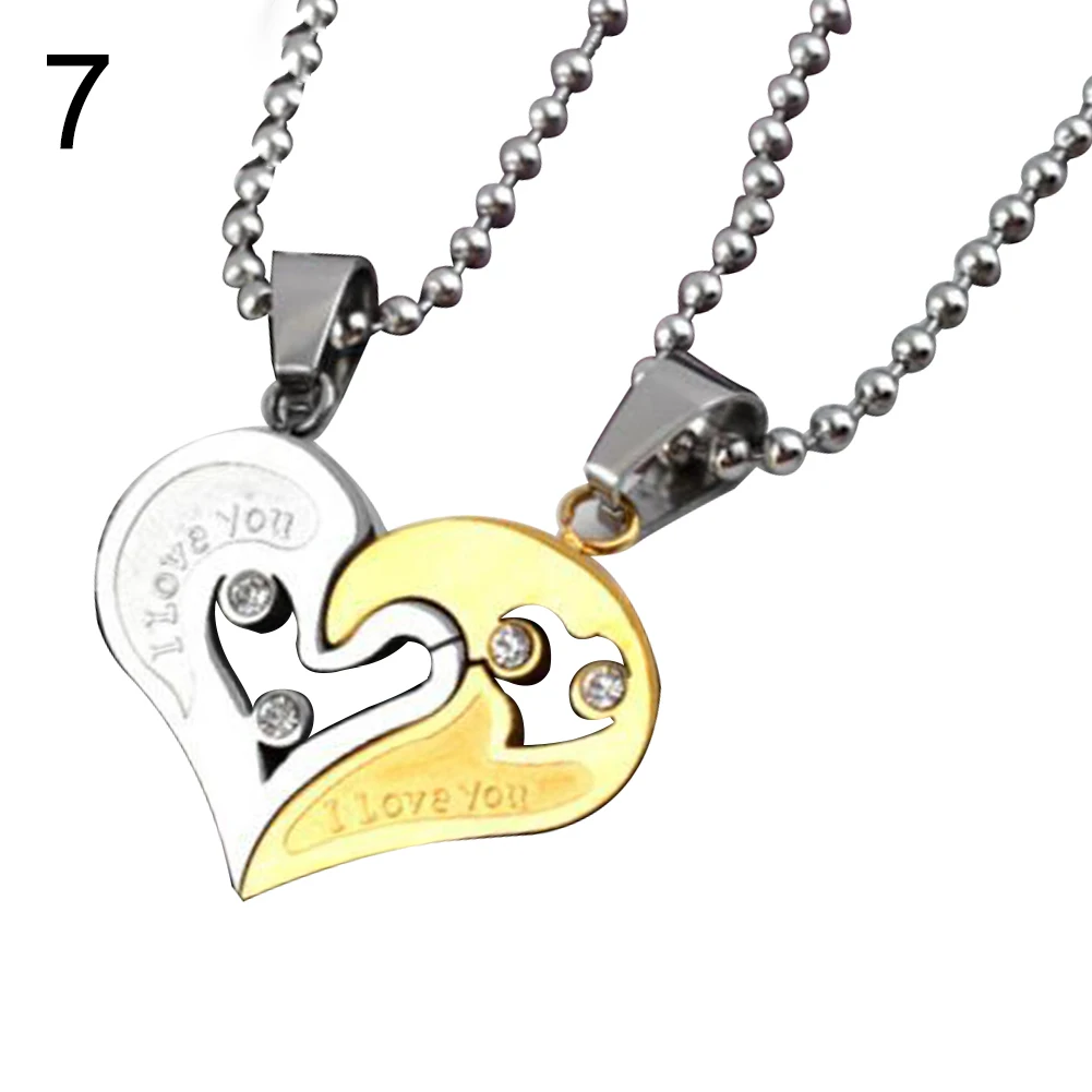 2 шт./компл. романтичное ожерелье с подвеской в виде сердца надписью I Love You