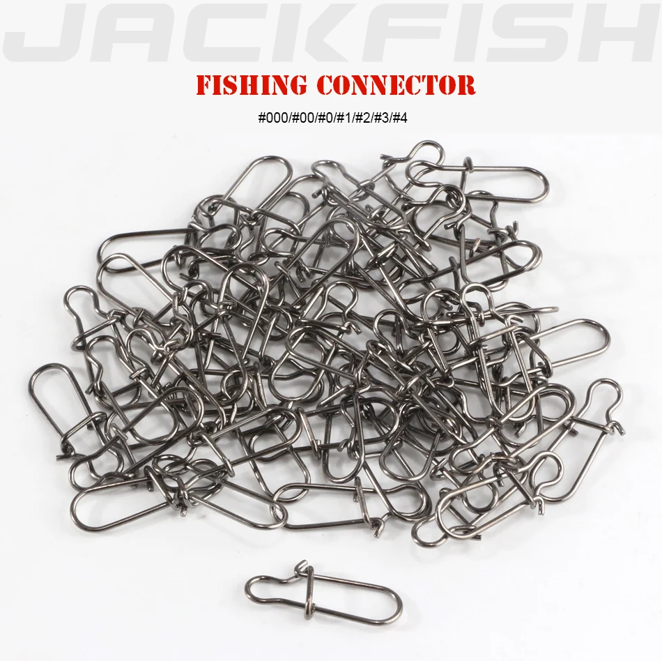 JACKFISH рыболовные аксессуары 100 шт./лот#000-#4 из нержавеющей стали подвижный баррель поворотный безопасности оснастки твердые кольца снасти