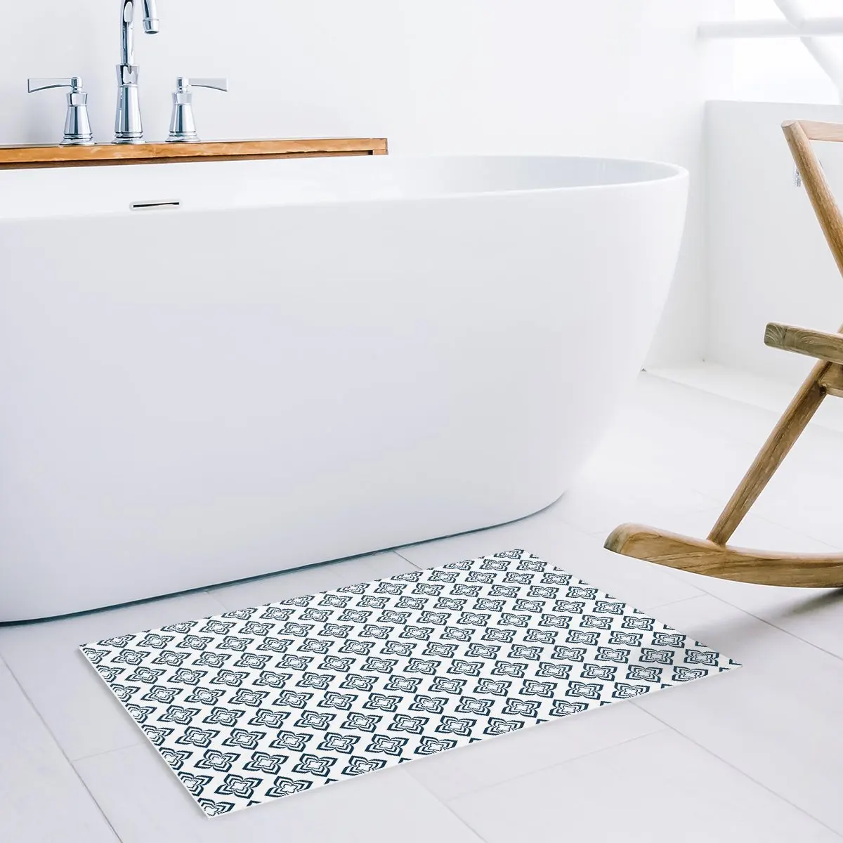 Rug Entrance Repeating Geometric Figures Bathroom Doormat Carpet Indoor Mat Anti Skid Shag Shaggy Bath Shower Mats | Дом и сад