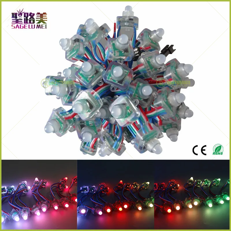 100 шт. 12 мм WS2801 2801 Цифровой Отраженные RGB LED Pixel Модуль точечные светильники Площадь