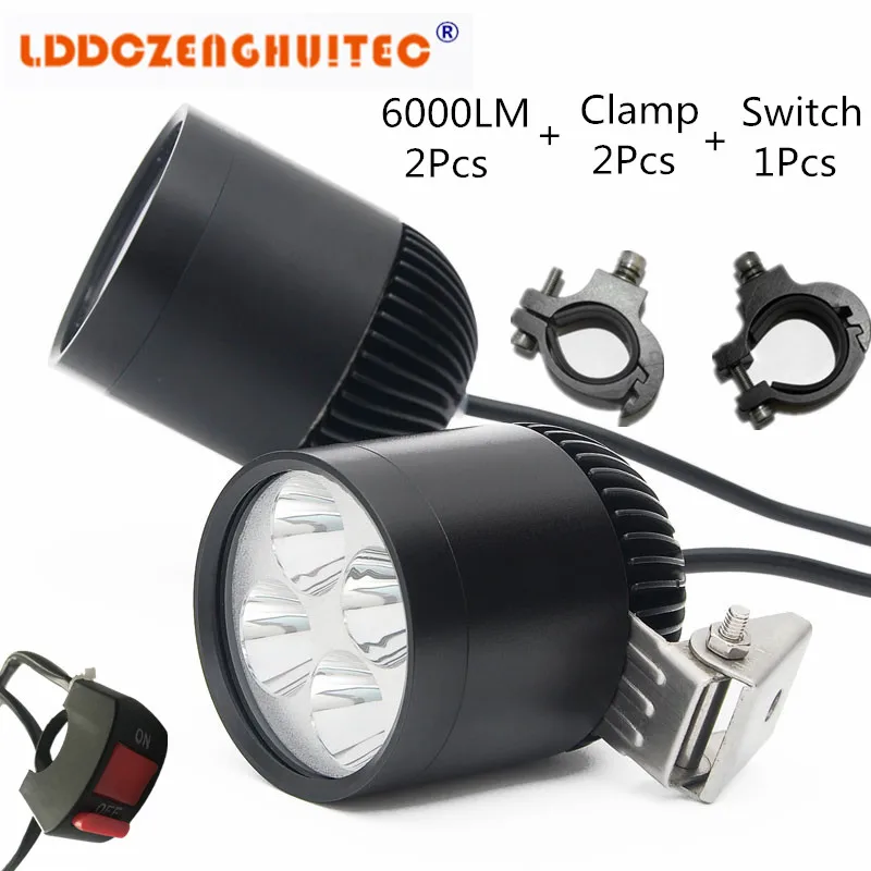 

LDDCZENGHUITEC 30W 6000LM 40X USA U3 Chip LED Universal Motorcycle Fog Light Auxiliary Lamp 40X Motorbike Headlight Truck Spot