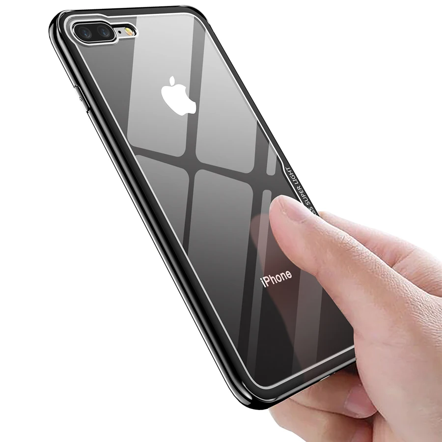 IQD защитный чехол для iPhone X, 8, 7, 6, 6S Plus, роскошное покрытие для чехла, TPU бампер, рамка, оболочка, прозрачное стекло, задняя крышка xr xs max