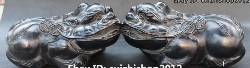 Старая китайская деревянная статуя монстра Pi Xiu Единорог животное Exorcism Статуя