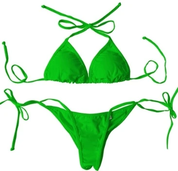 green SCRUNCH BUTT brazilia маленькое бикини с мягкой подкладкой бюстгальтер сексуальный s m l - Цвет: green