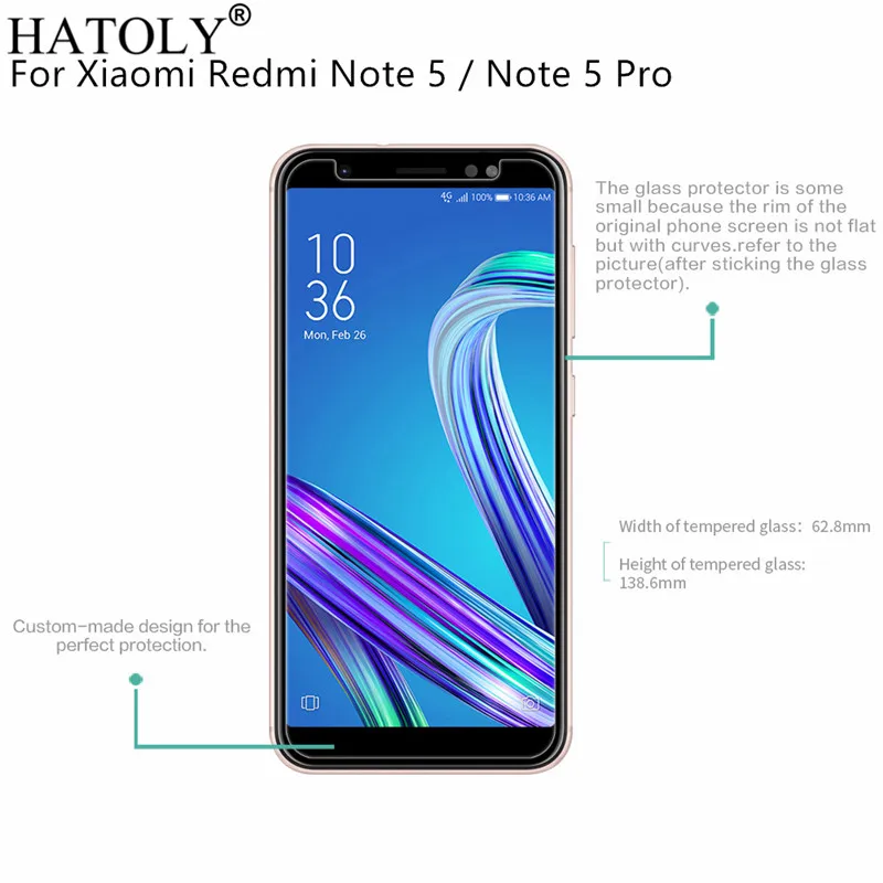 2 шт. закаленное стекло для Xiaomi Redmi Note 5 ультратонкая Защита экрана Pro пленка Prime