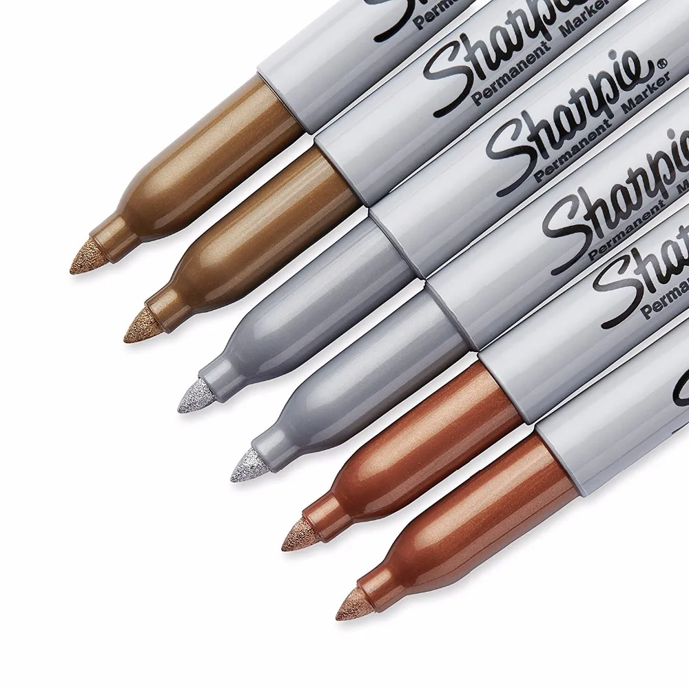 Перманентные масляные металлические маркеры Sharpie 1 0 мм серебряное золото бронза