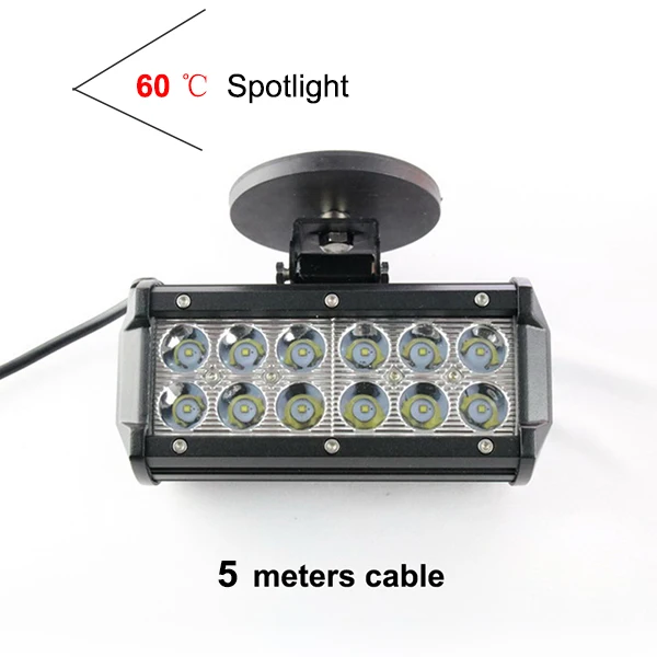 spotlight 5m cable 12V 24V 36W Светодиодный светильник Точечный светильник Потолочные Светильник Охота грузовых автомобилей SUV Мотоцикл головной светильник сигареты светильник er Питание для использования вне помещений - Название цвета: spotlight 5m cable
