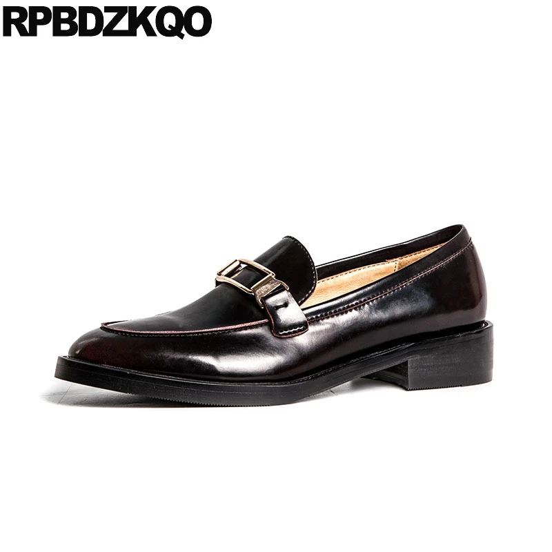 Металлический Лакированная кожа прекрасные женские мокасины на плоской подошве