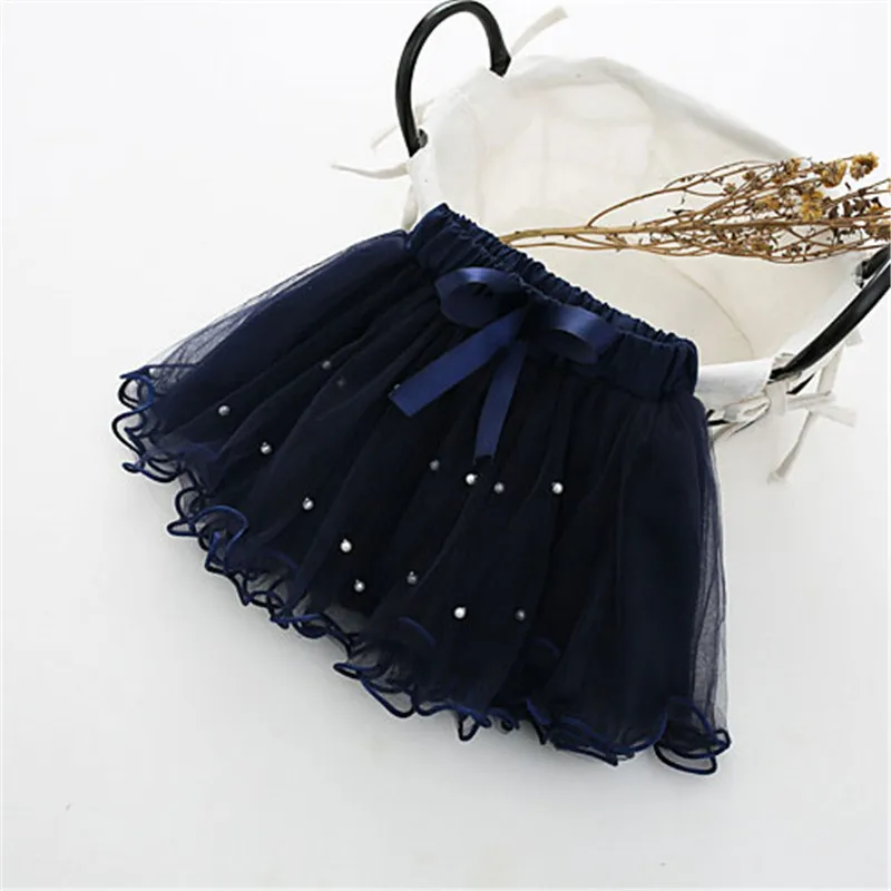 Юбки для девочек юбки пачки принцессы пышная юбка с бантом и жемчугом мини танцев