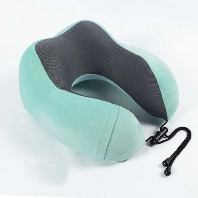 Light blue Ультралегкая u-образная мягкая дорожная подушка пены памяти подушки для шеи для самолета портативные автомобильные дорожные аксессуары Прямая - Цвет: Light blue