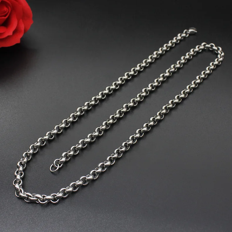 Новые модные титановая сталь ожерелье из бисера цепь нержавеющей стали женские