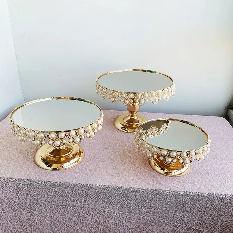 3 шт./лот подставка для торта с жемчугом свадебный поднос сладких фруктов