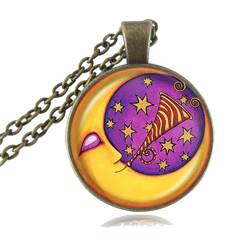 Sun God & Moon ожерелье День и ночь Инь Ян кулон галактика ювелирные изделия