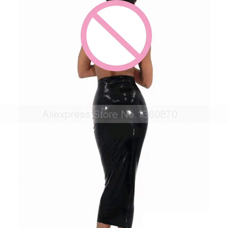 

Women Narrow Straight Rubber Latex Long Tight Skirt S-LD145