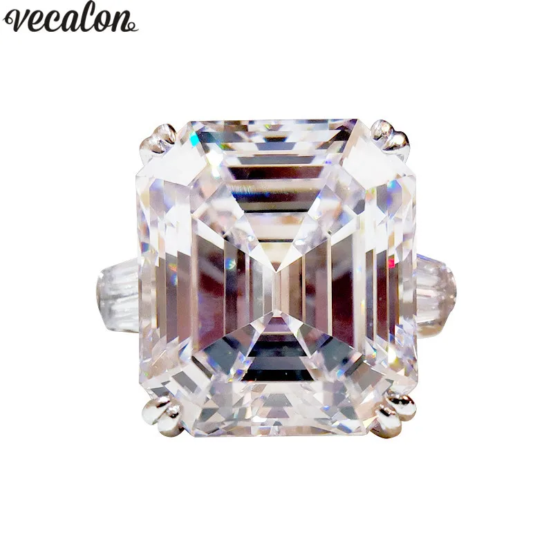 

Vecalon Engagement Promise Ring 925 sterling silver Asscher cut 6ct AAAAA Cz Luxury Wedding band rings for women Bridal Jewelry